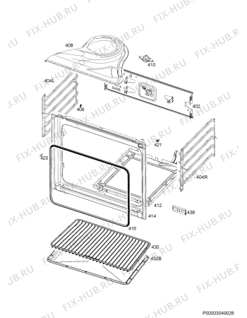 Взрыв-схема плиты (духовки) Aeg EEB100010M - Схема узла Oven